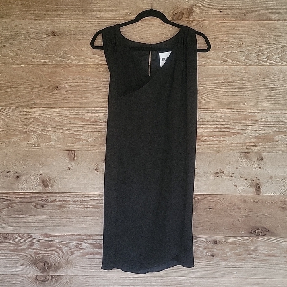 Leona Black Faux Wrap Dress Size XSmall NWT